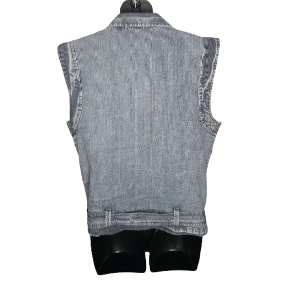 OLIVE + OAK ACID WASH DENIM MOTO VEST - Picture 6 of 6